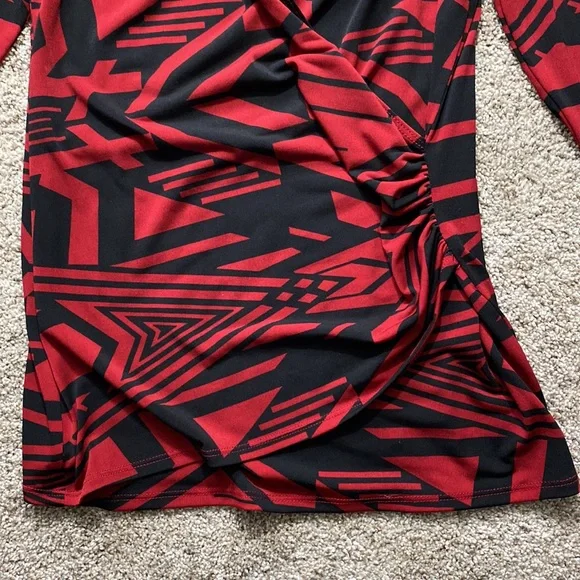 Red and black Karen Kane blouse - Picture 5 of 5